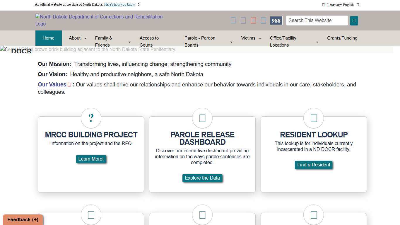 Home | North Dakota Department of Corrections and Rehabilitation