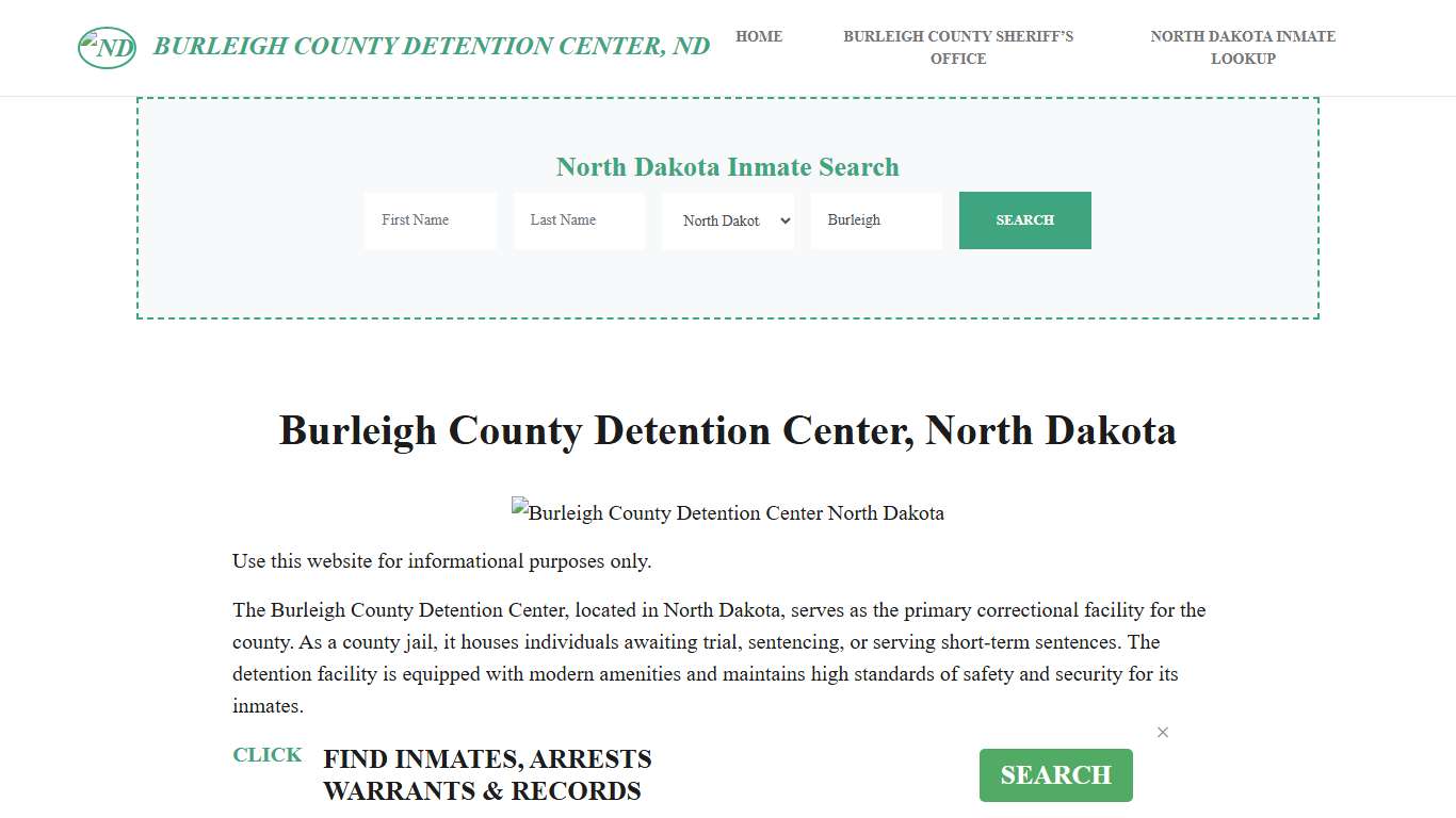 Burleigh County Detention Center, ND Inmate Roster, Offender Search